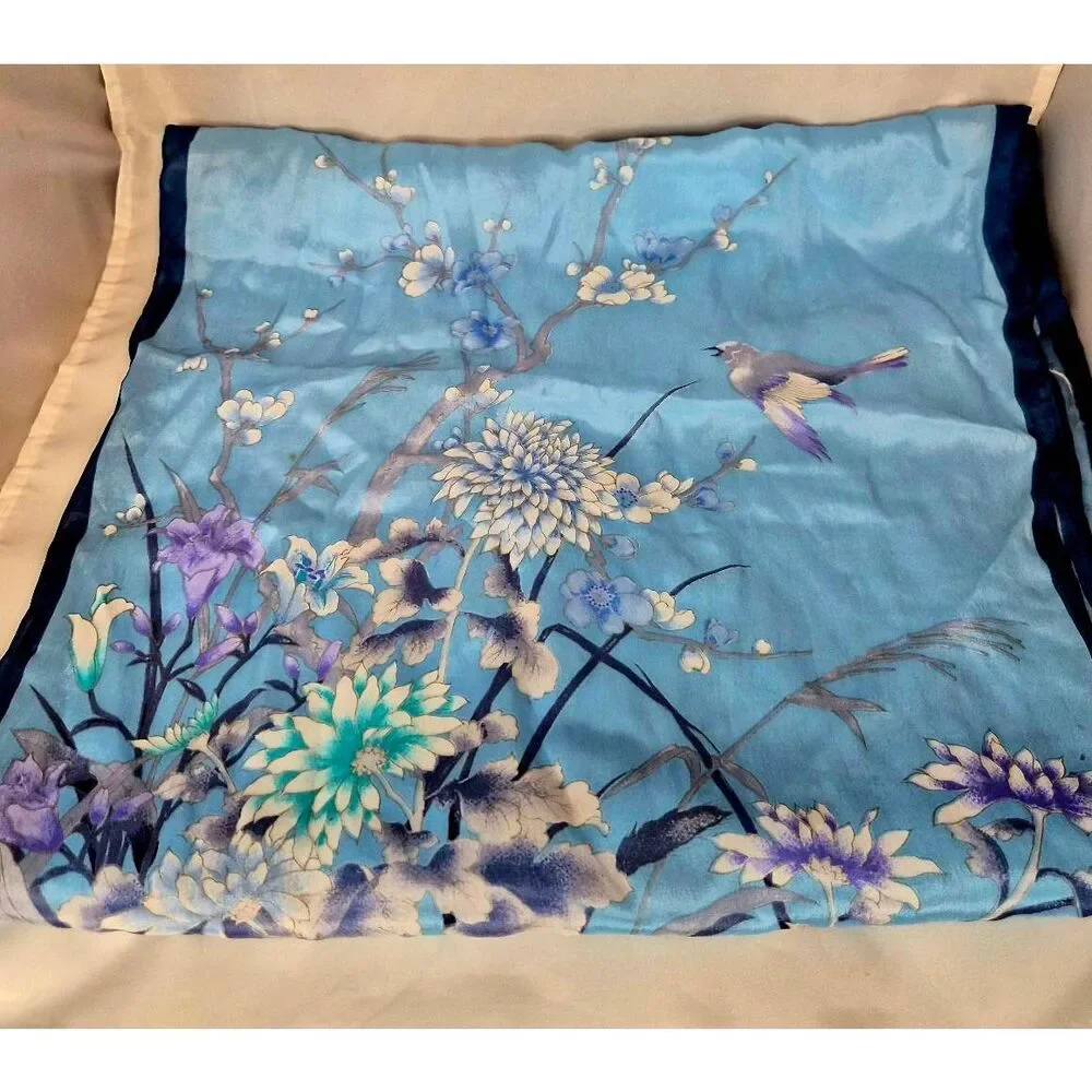 Watercolor silk scarf